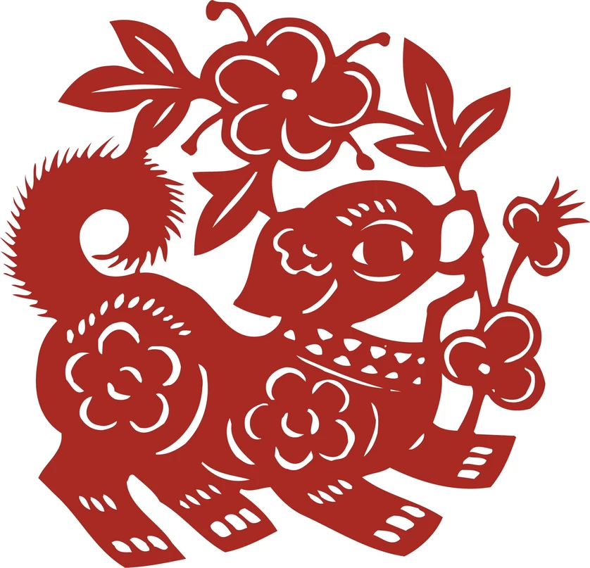 中国风中式传统喜庆民俗人物动物窗花剪纸插画边框AI矢量PNG素材【1525】